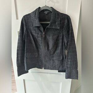 Tribal Studio Ladies Black Animal Print Jacket Blazer Petite Medium